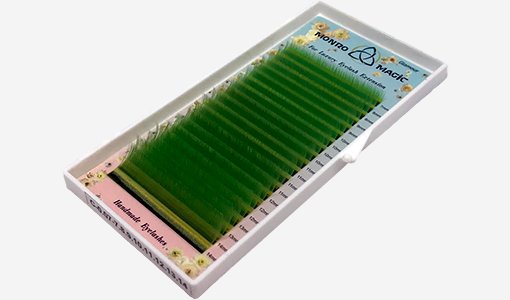 20 линий - Glamour, Light green, изгиб C, толщина 0.07, МИКС 7-14 мм